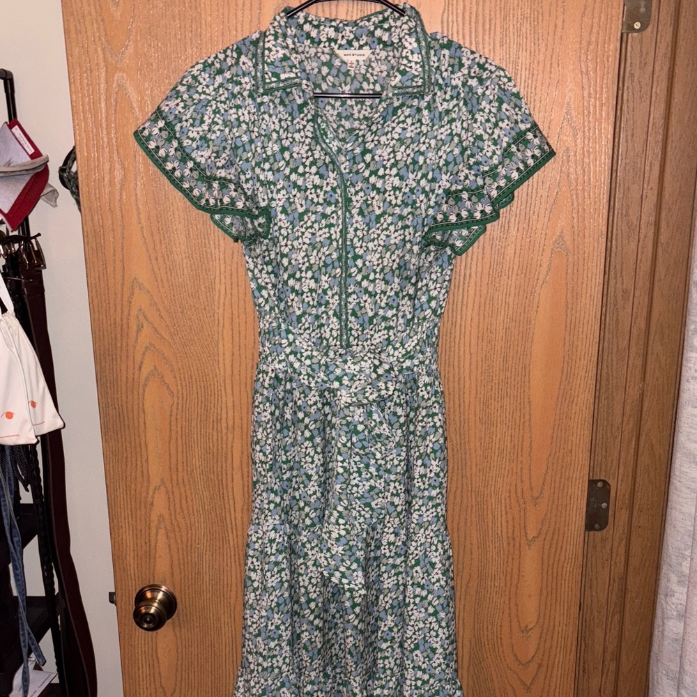 Max Studio Green Floral Midi Dress